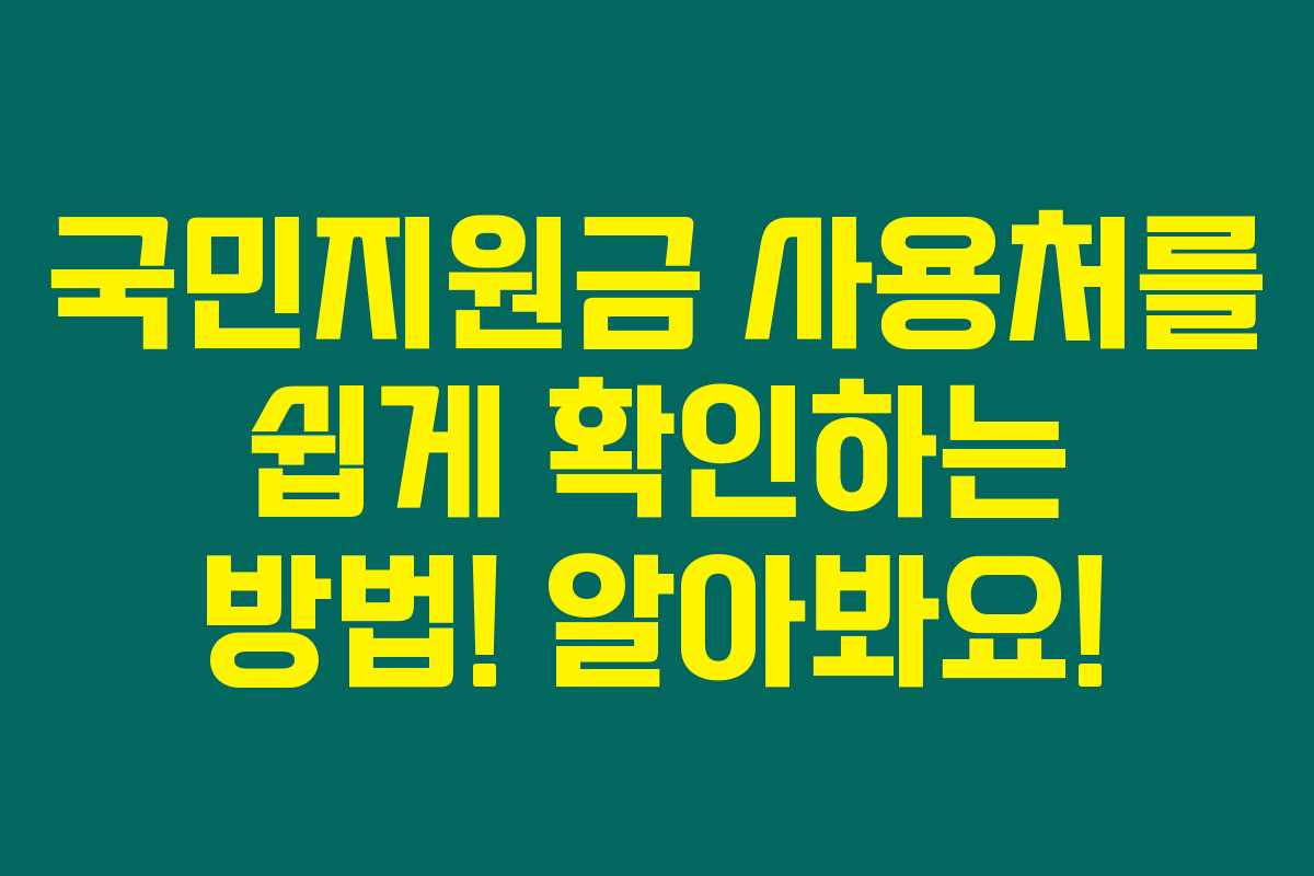 국민지원금 사용처를 쉽게 확인하는 방법! 알아봐요!