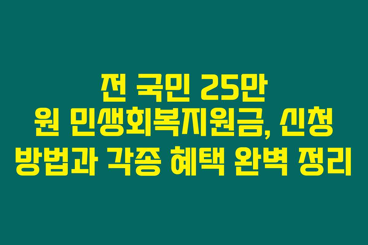 전 국민 25만 원 민생회복지원금, 신청 방법과 각종 혜택 완벽 정리 전 국민 25만 원 민생회복지원금, 신청 방법과 각종 혜택 완벽 정리