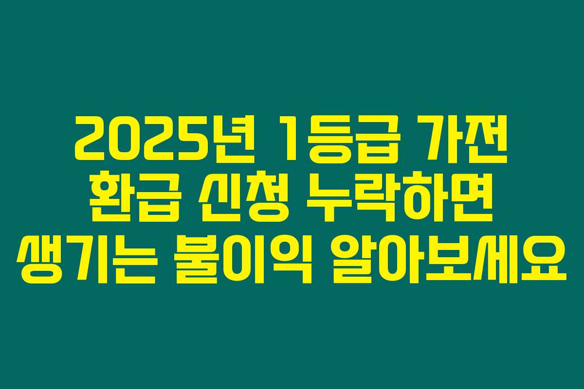 2025년 1등급 가전 환급 신청 누락하면 생기는 불이익 알아보세요