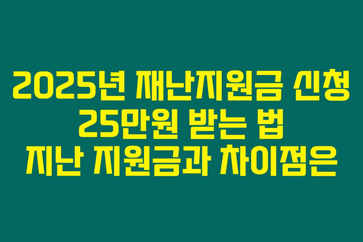 2025년 재난지원금 신청 25만원 받는 법 지난 지원금과 차이점은