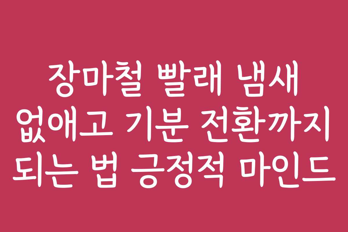 장마철 빨래 냄새 없애고 기분 전환까지 되는 법 긍정적 마인드