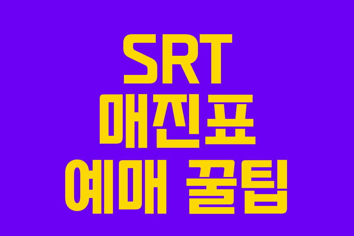SRT 매진표 예매 꿀팁