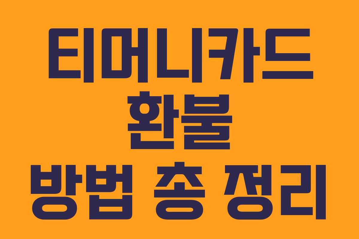 티머니카드 환불 방법 총 정리