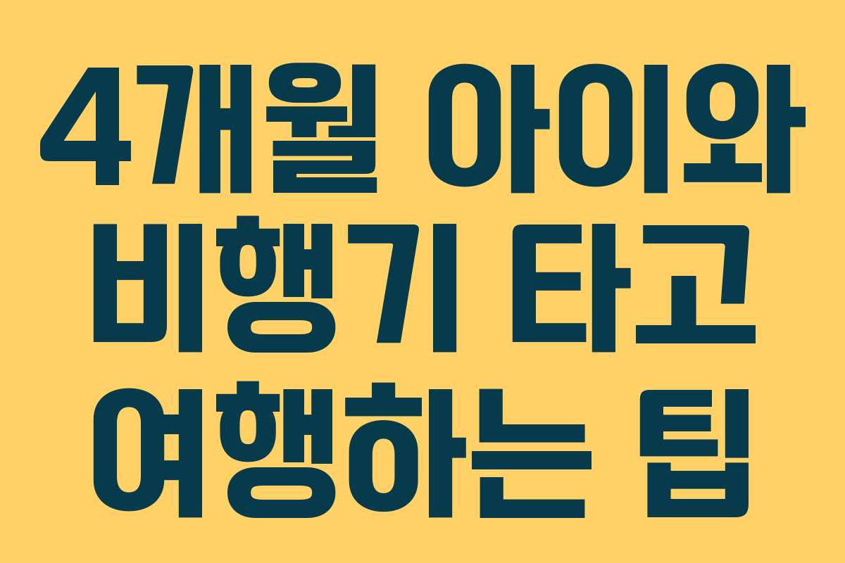 4개월 아이와 비행기 타고 여행하는 팁