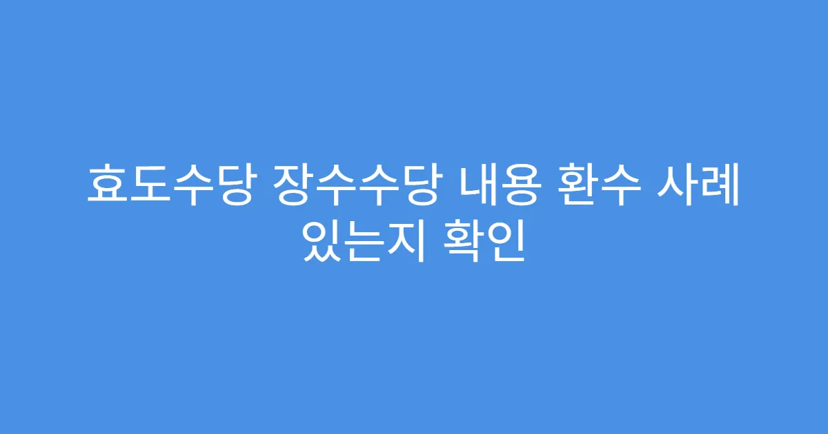 효도수당 장수수당 내용 환수 사례 있는지 확인