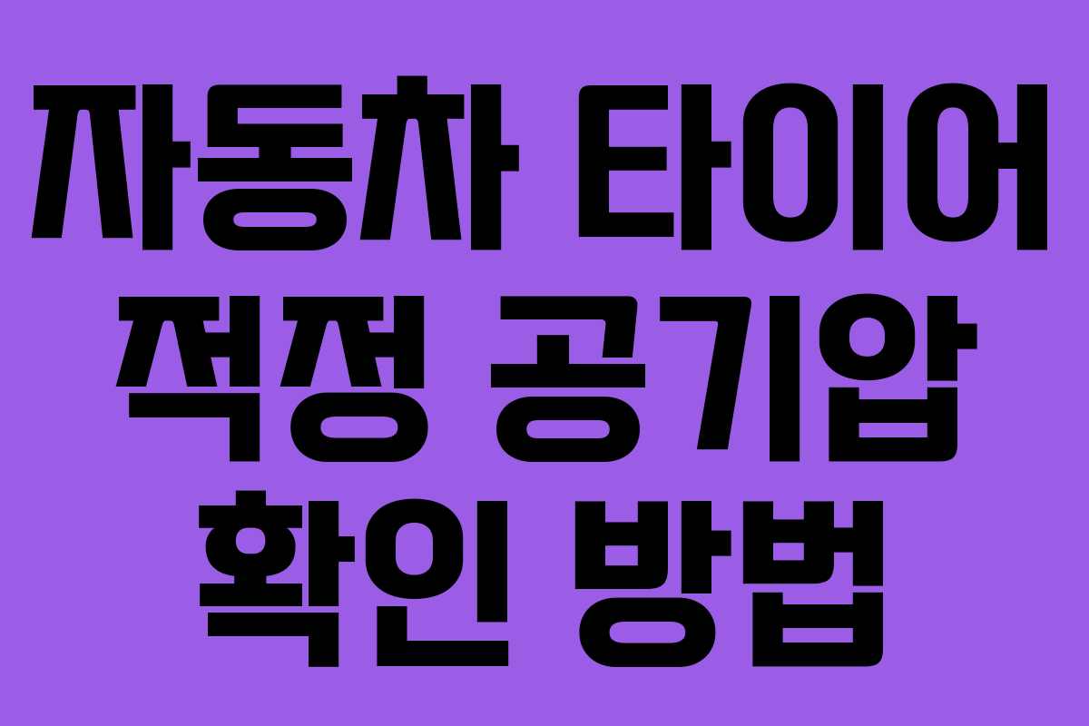 자동차 타이어 적정 공기압 확인 방법