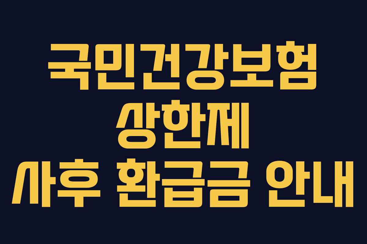 국민건강보험 상한제 사후 환급금 안내
