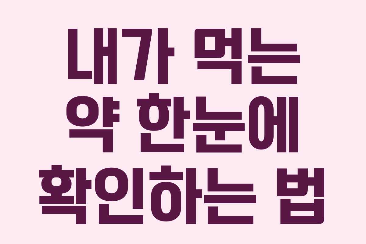 내가 먹는 약 한눈에 확인하는 법