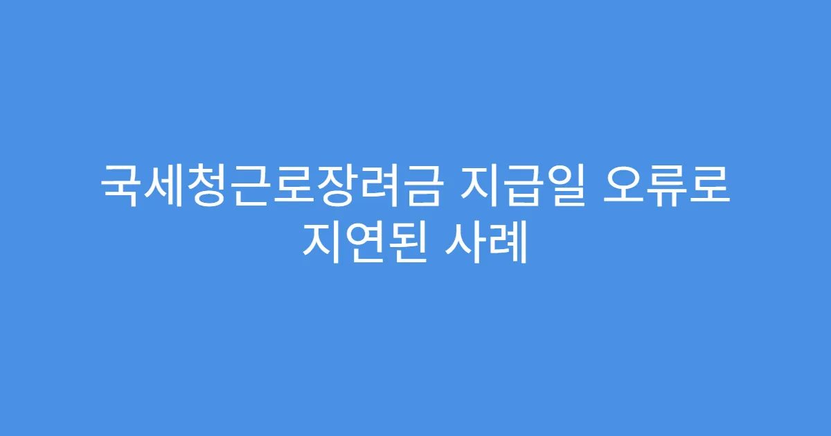 국세청근로장려금 지급일 오류로 지연된 사례