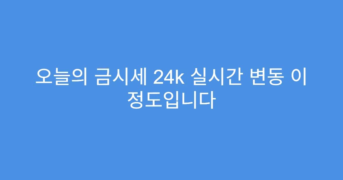 오늘의 금시세 24k 실시간 변동 이 정도입니다