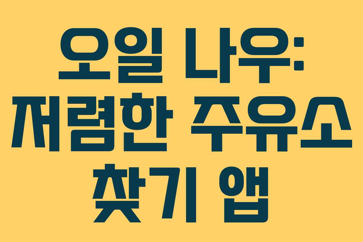 오일 나우: 저렴한 주유소 찾기 앱