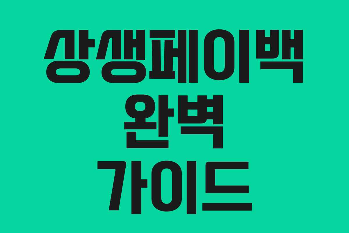 상생페이백 완벽 가이드