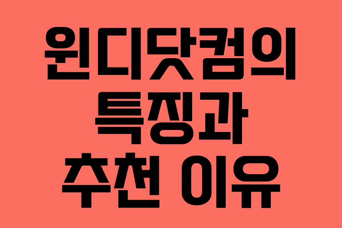 윈디닷컴의 특징과 추천 이유