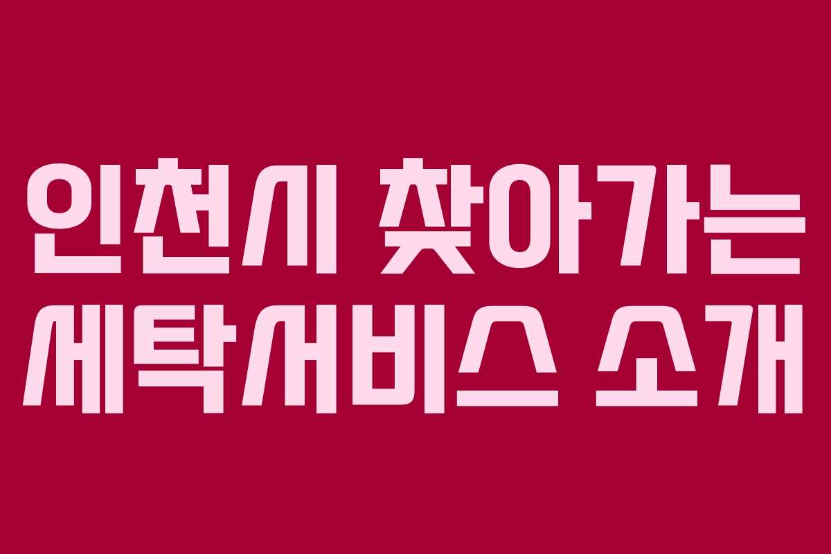 인천시 찾아가는 세탁서비스 소개