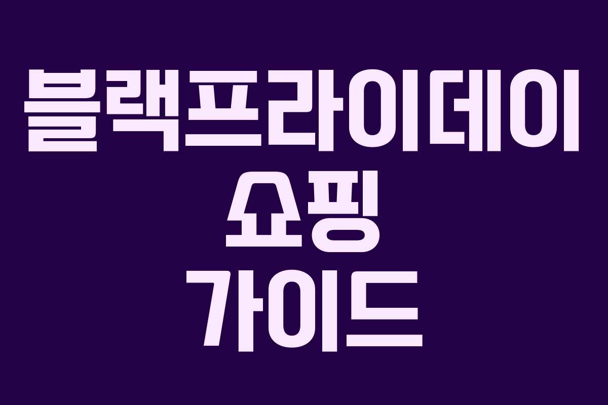 블랙프라이데이 쇼핑 가이드