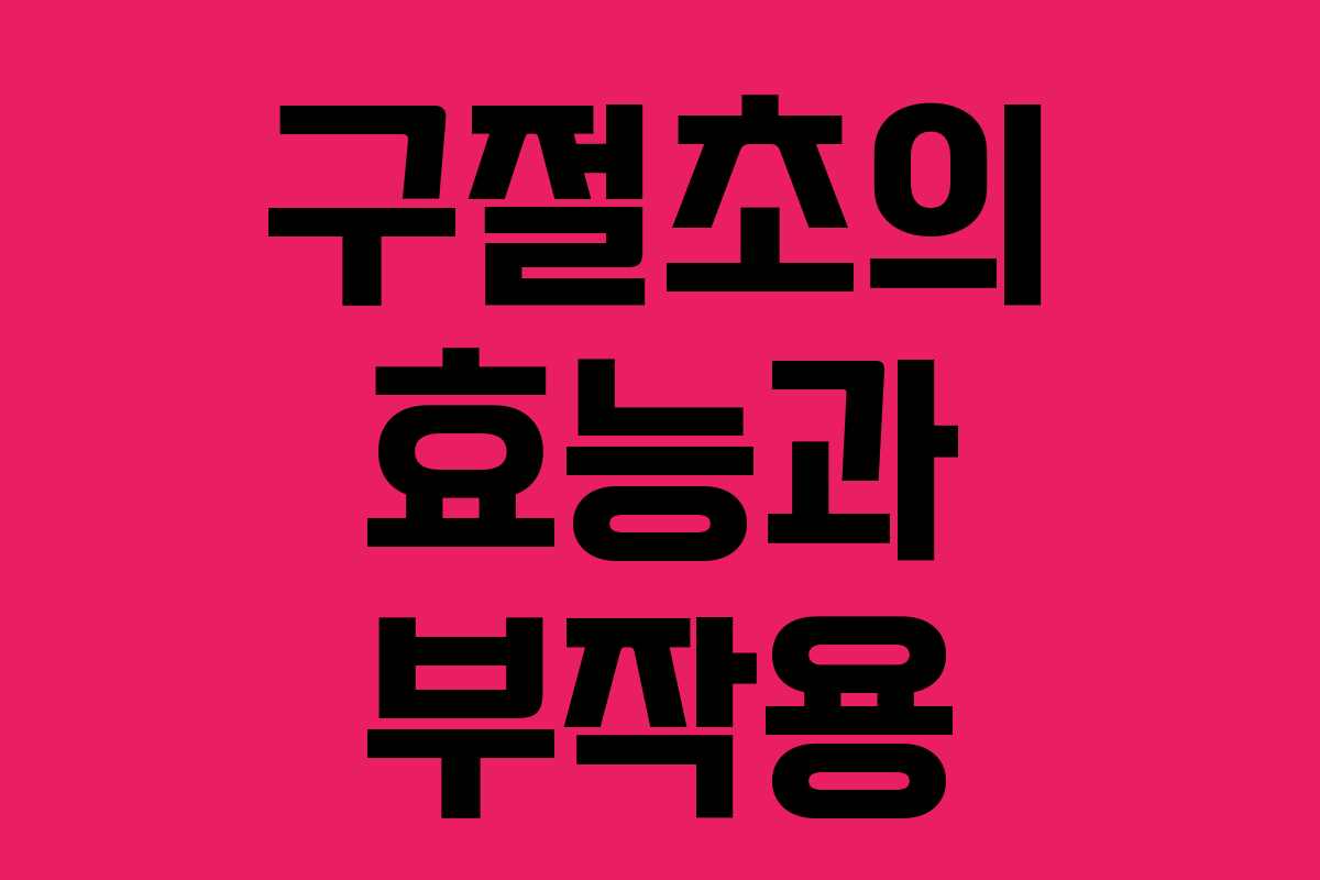 구절초의 효능과 부작용