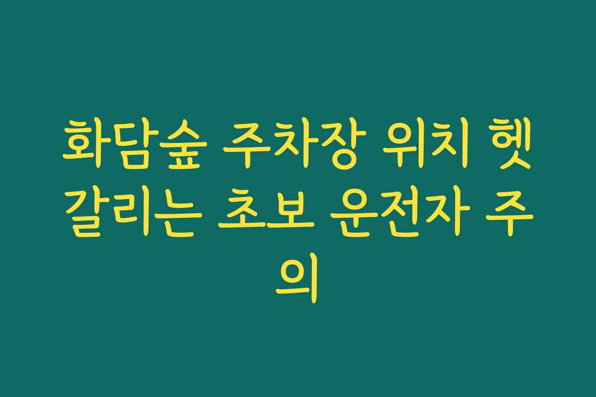 화담숲 주차장 위치 헷갈리는 초보 운전자 주의