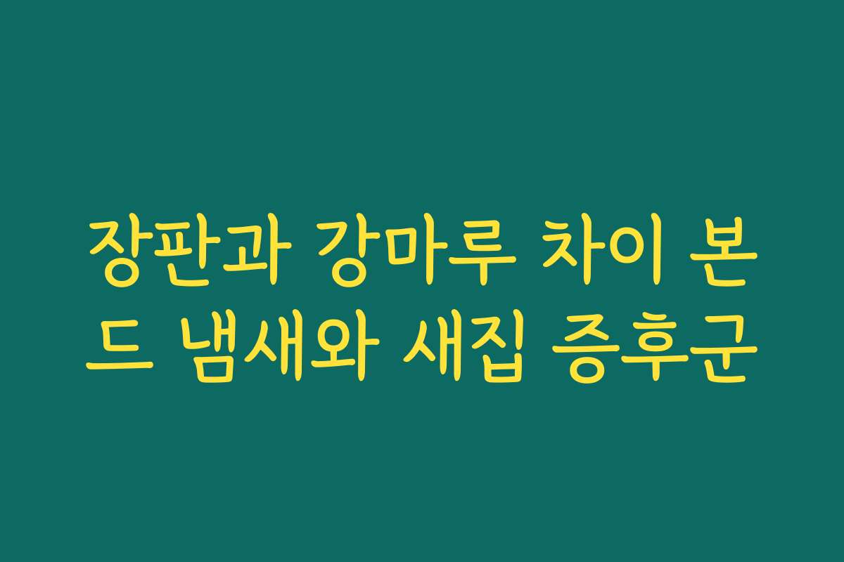 장판과 강마루 차이 본드 냄새와 새집 증후군