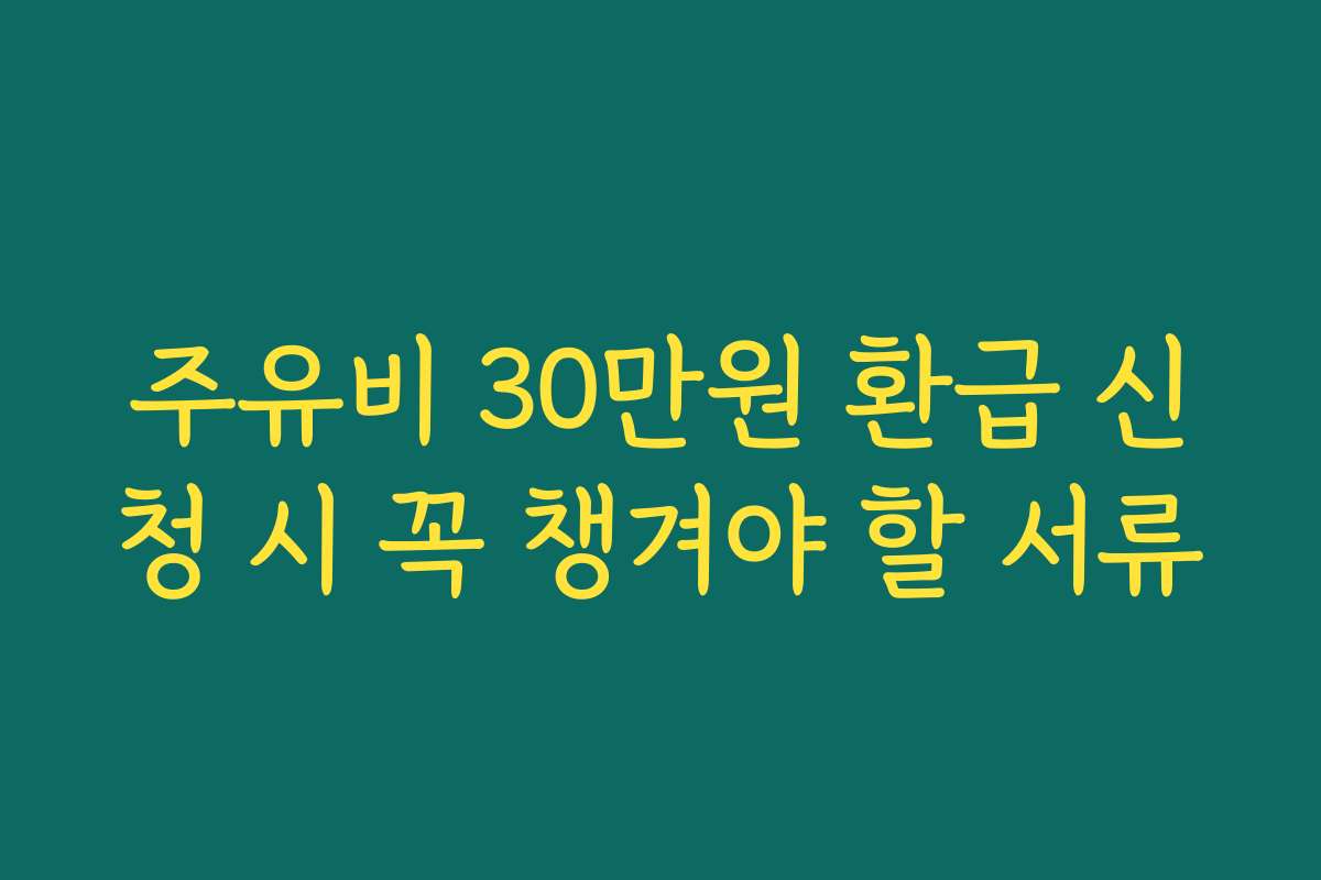 주유비 30만원 환급 신청 시 꼭 챙겨야 할 서류 주유비 30만원 환급 신청 시 꼭 챙겨야 할 서류