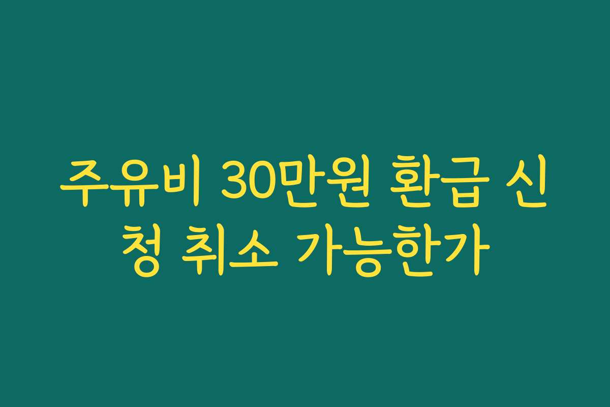 주유비 30만원 환급 신청 취소 가능한가