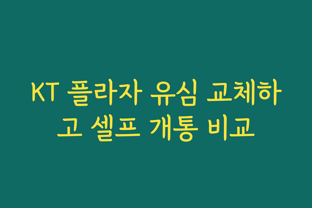 KT 플라자 유심 교체하고 셀프 개통 비교