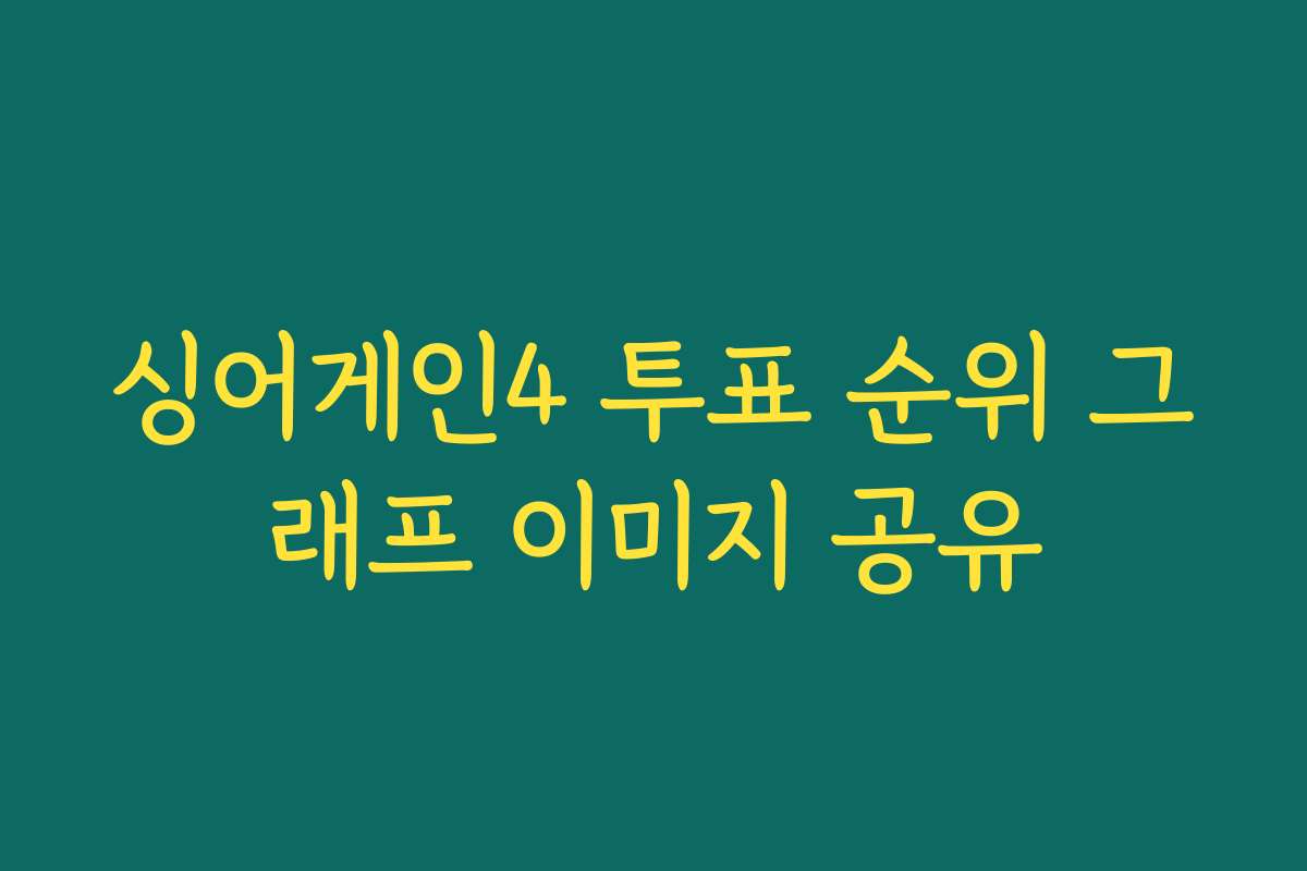 싱어게인4 투표 순위 그래프 이미지 공유