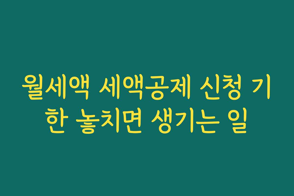 월세액 세액공제 신청 기한 놓치면 생기는 일