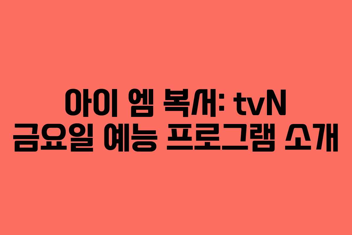 아이 엠 복서: tvN 금요일 예능 프로그램 소개 아이 엠 복서: tvN 금요일 예능 프로그램 소개
