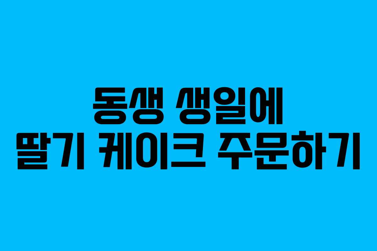 동생 생일에 딸기 케이크 주문하기