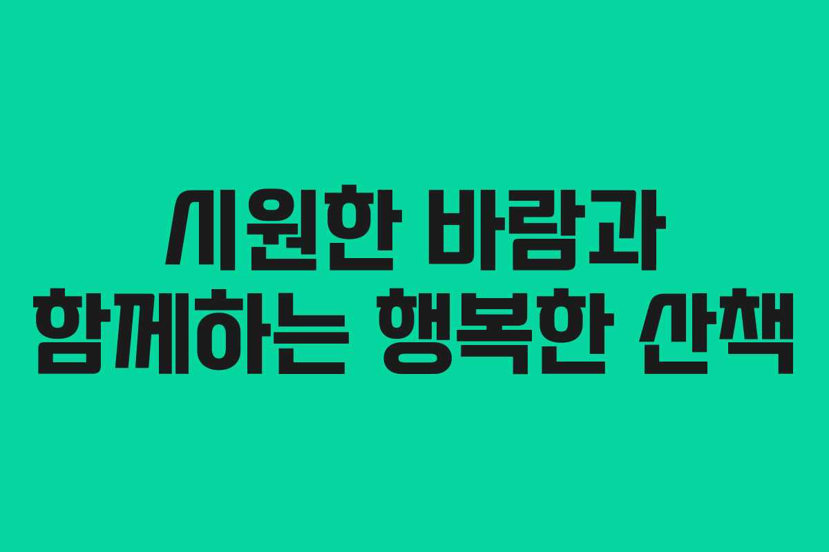 시원한 바람과 함께하는 행복한 산책