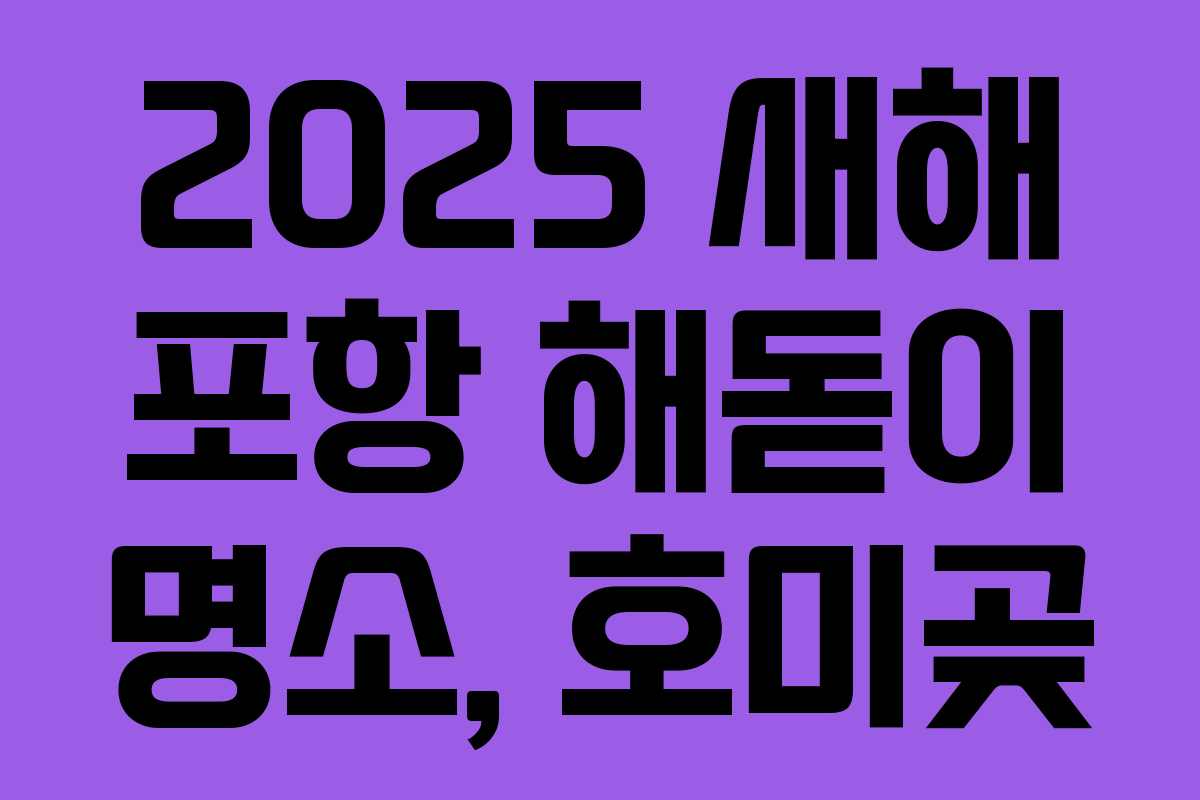 2025 새해 포항 해돋이 명소, 호미곶