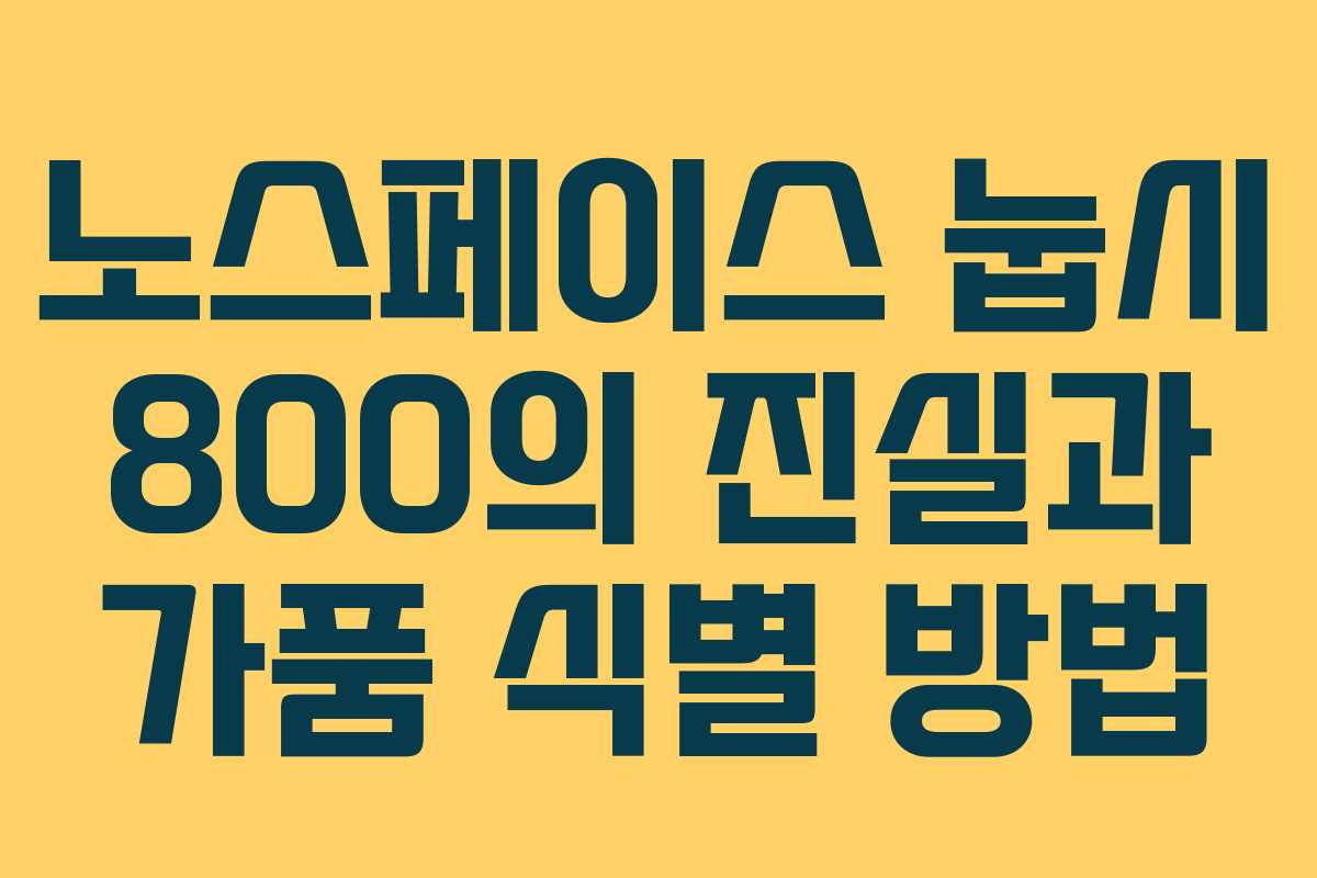 노스페이스 눕시 800의 진실과 가품 식별 방법
