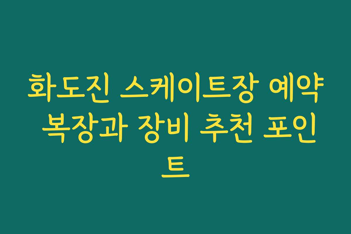 화도진 스케이트장 예약 복장과 장비 추천 포인트 화도진 스케이트장 예약 복장과 장비 추천 포인트