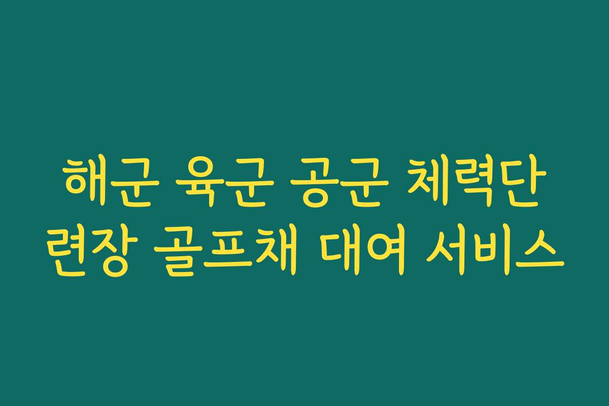 해군 육군 공군 체력단련장 골프채 대여 서비스