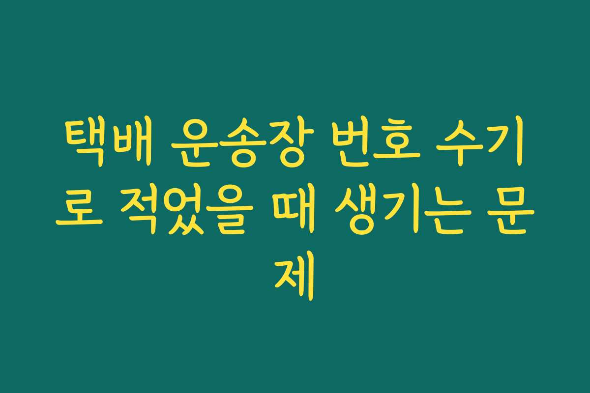 택배 운송장 번호 수기로 적었을 때 생기는 문제