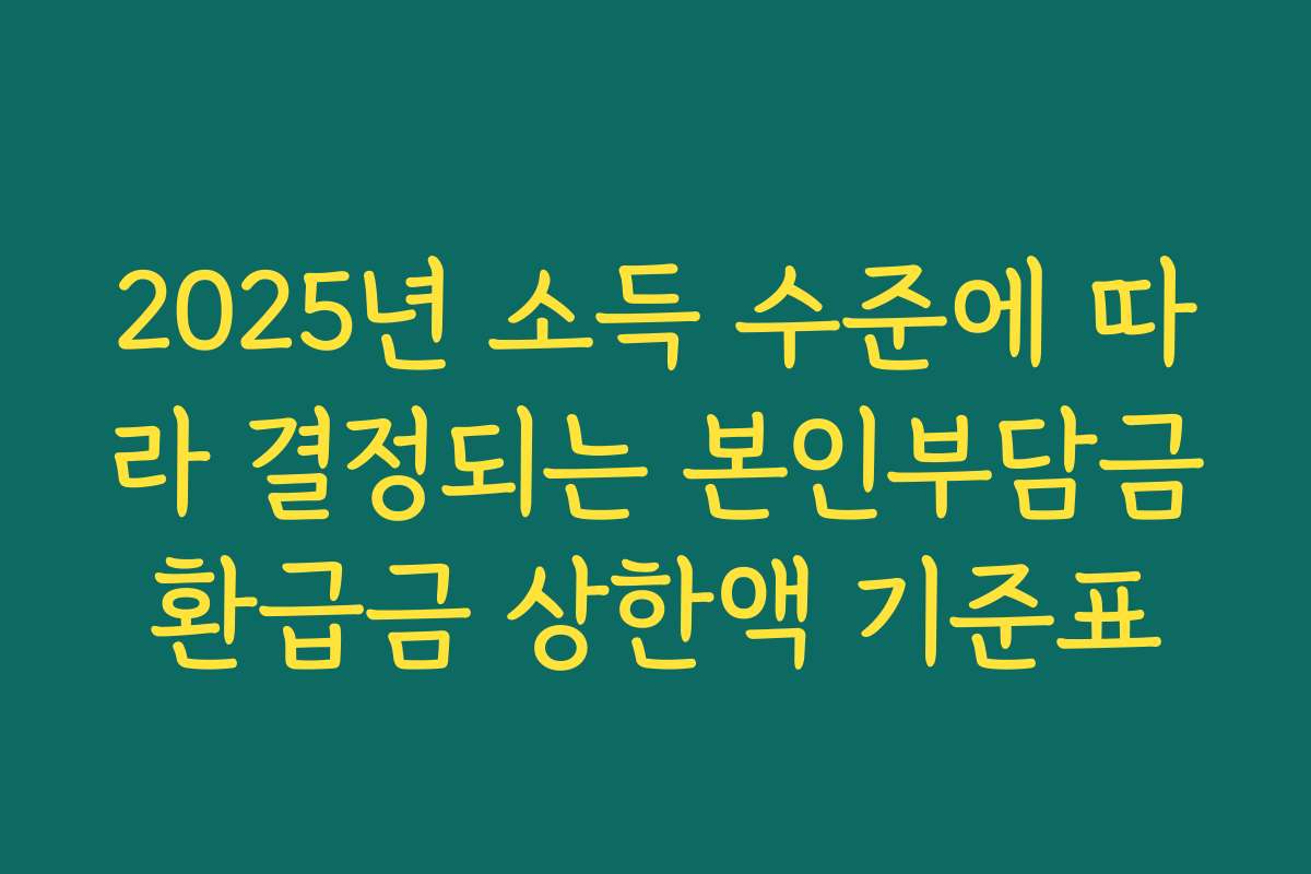 2025년 소득 수준에 따라 결정되는 본인부담금환급금 상한액 기준표