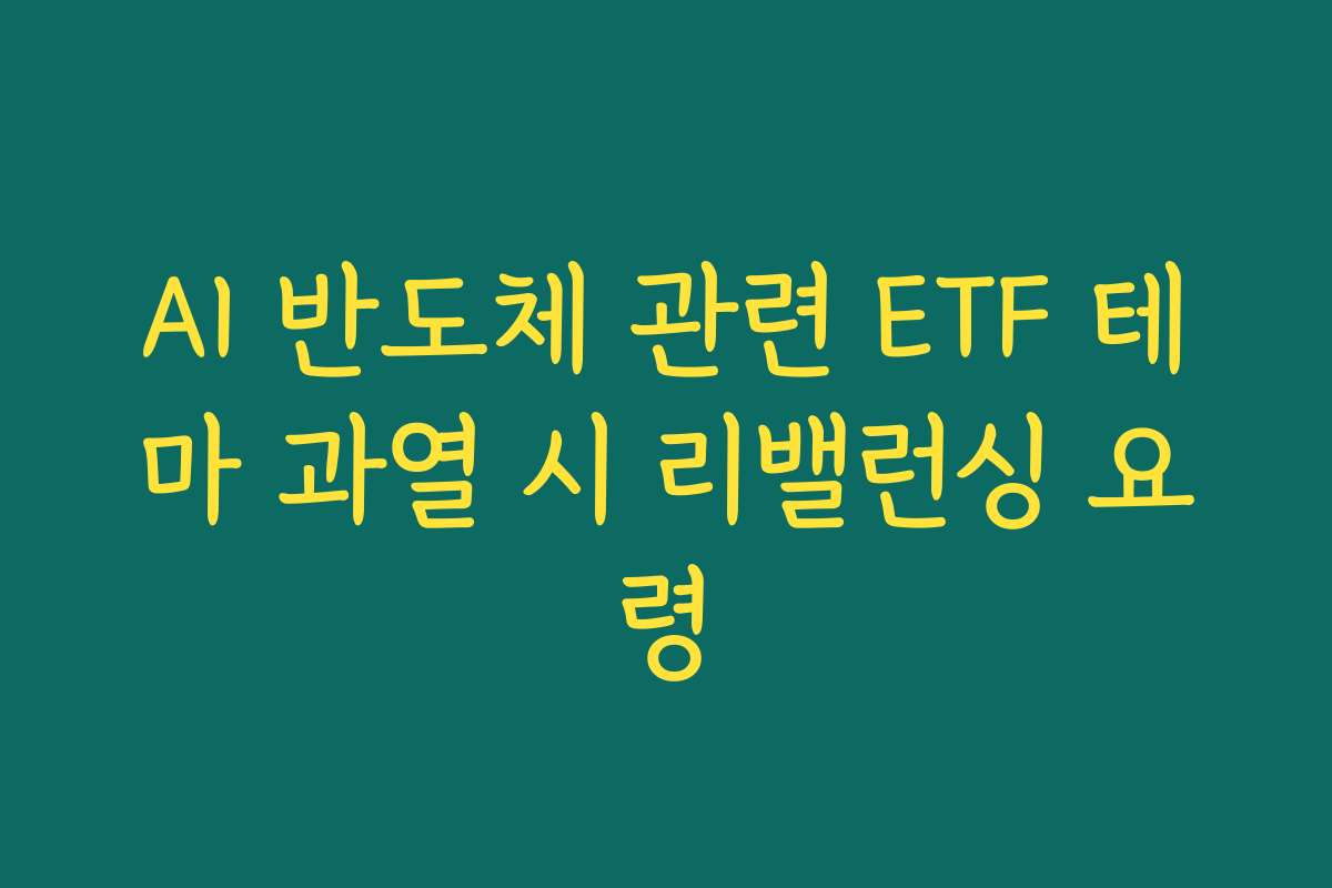AI 반도체 관련 ETF 테마 과열 시 리밸런싱 요령