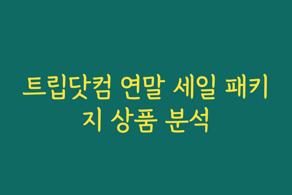 트립닷컴 연말 세일 패키지 상품 분석