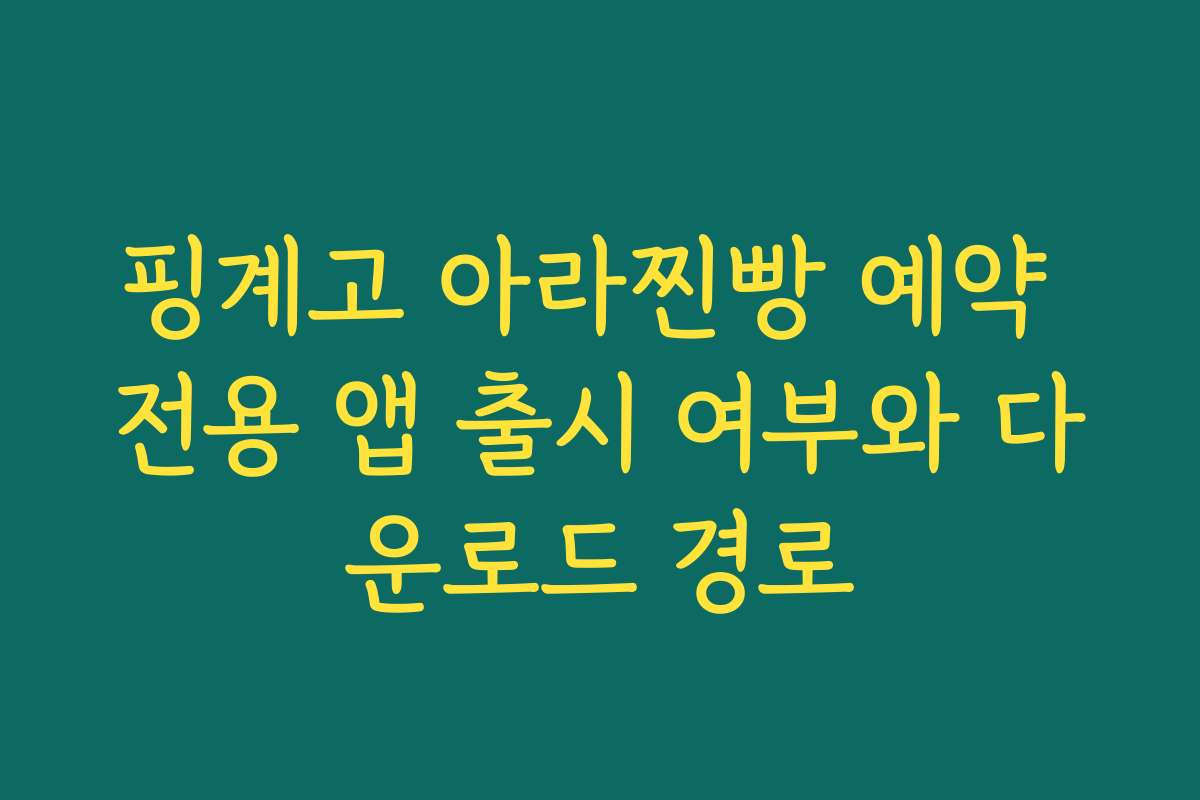 핑계고 아라찐빵 예약 전용 앱 출시 여부와 다운로드 경로