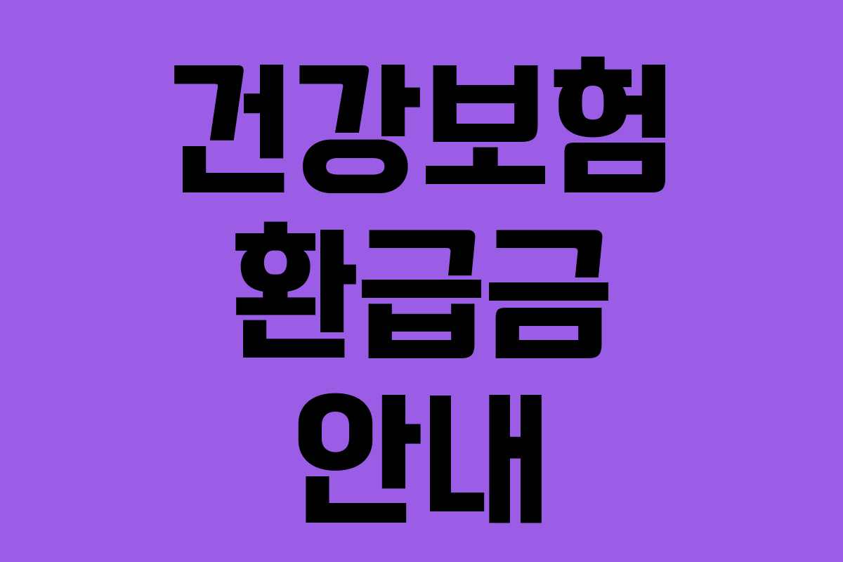 건강보험 환급금 안내