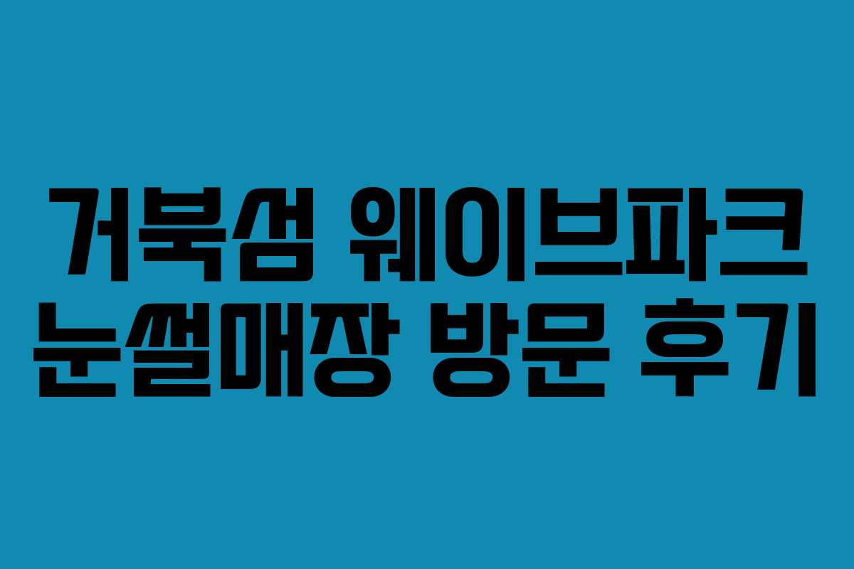 거북섬 웨이브파크 눈썰매장 방문 후기