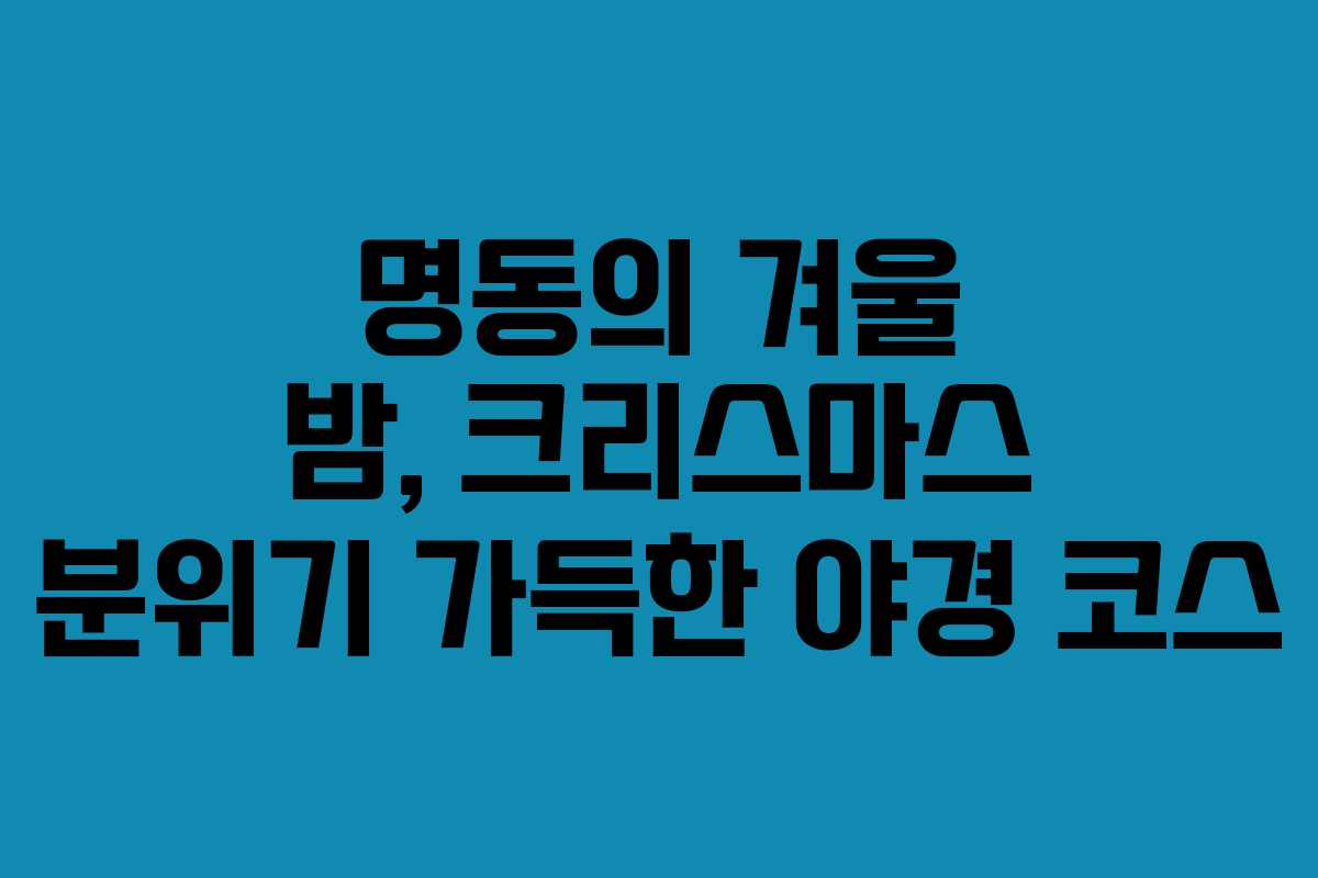 명동의 겨울 밤, 크리스마스 분위기 가득한 야경 코스