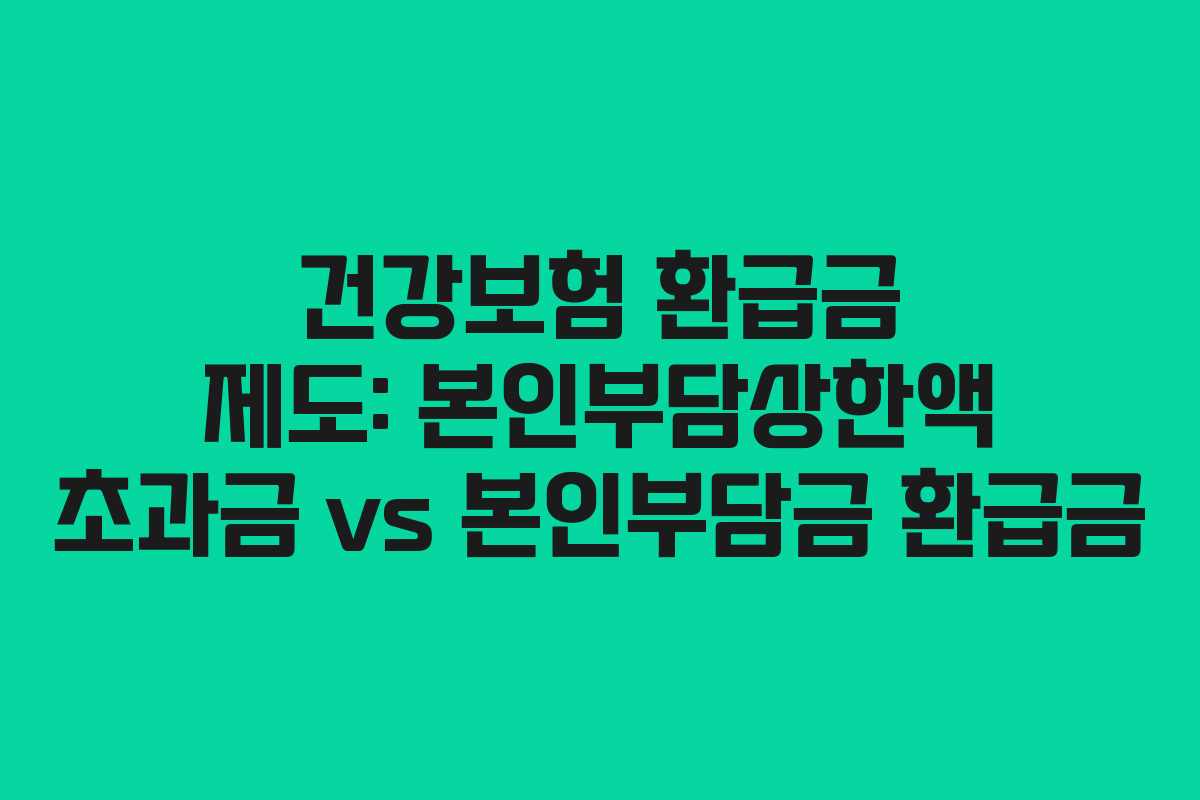 건강보험 환급금 제도: 본인부담상한액 초과금 vs 본인부담금 환급금