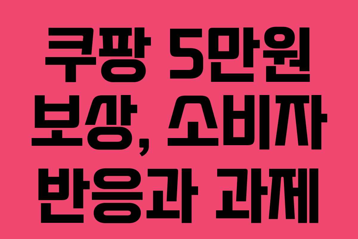 쿠팡 5만원 보상, 소비자 반응과 과제