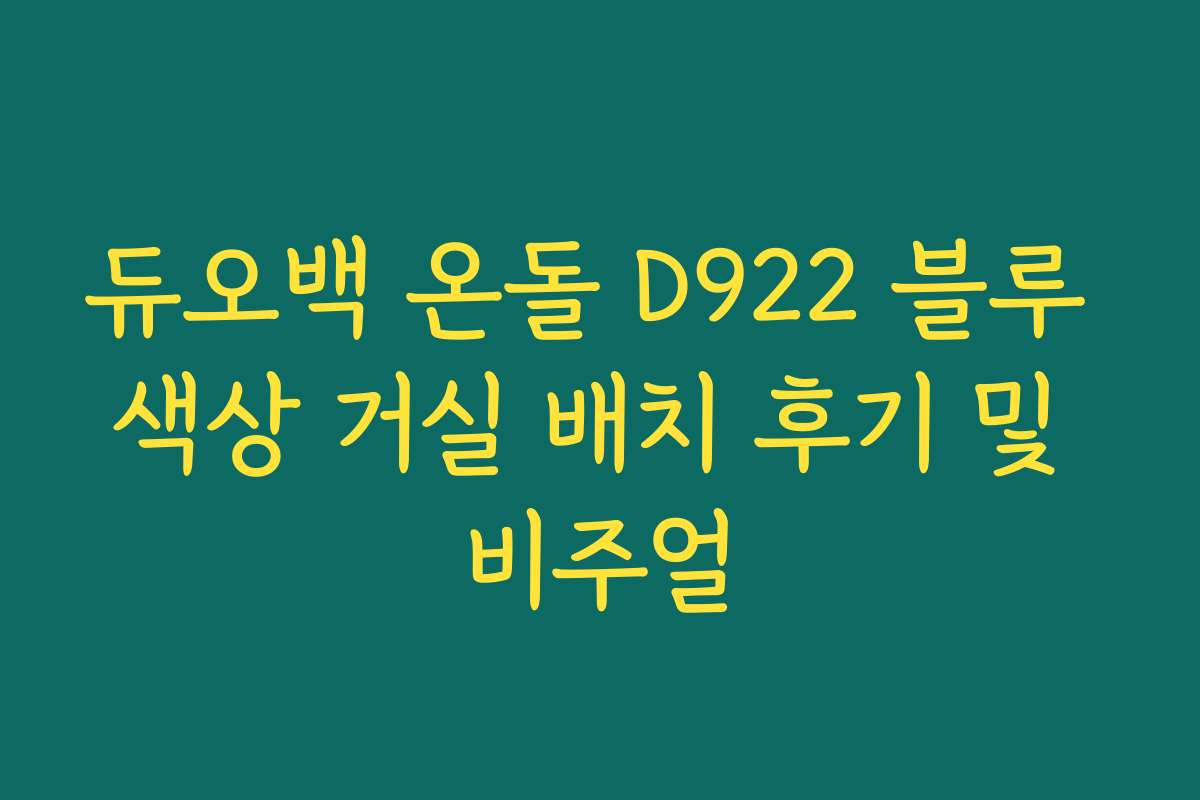 듀오백 온돌 D922 블루 색상 거실 배치 후기 및 비주얼