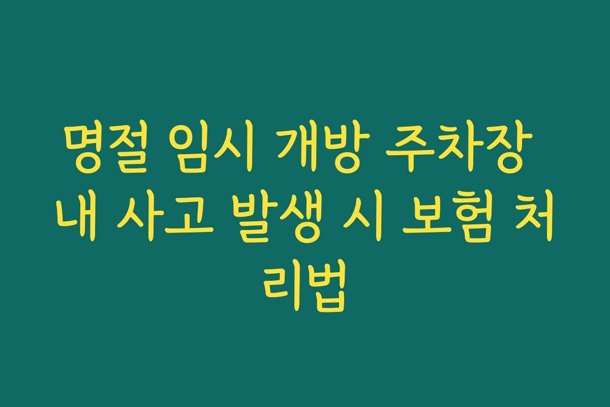 명절 임시 개방 주차장 내 사고 발생 시 보험 처리법