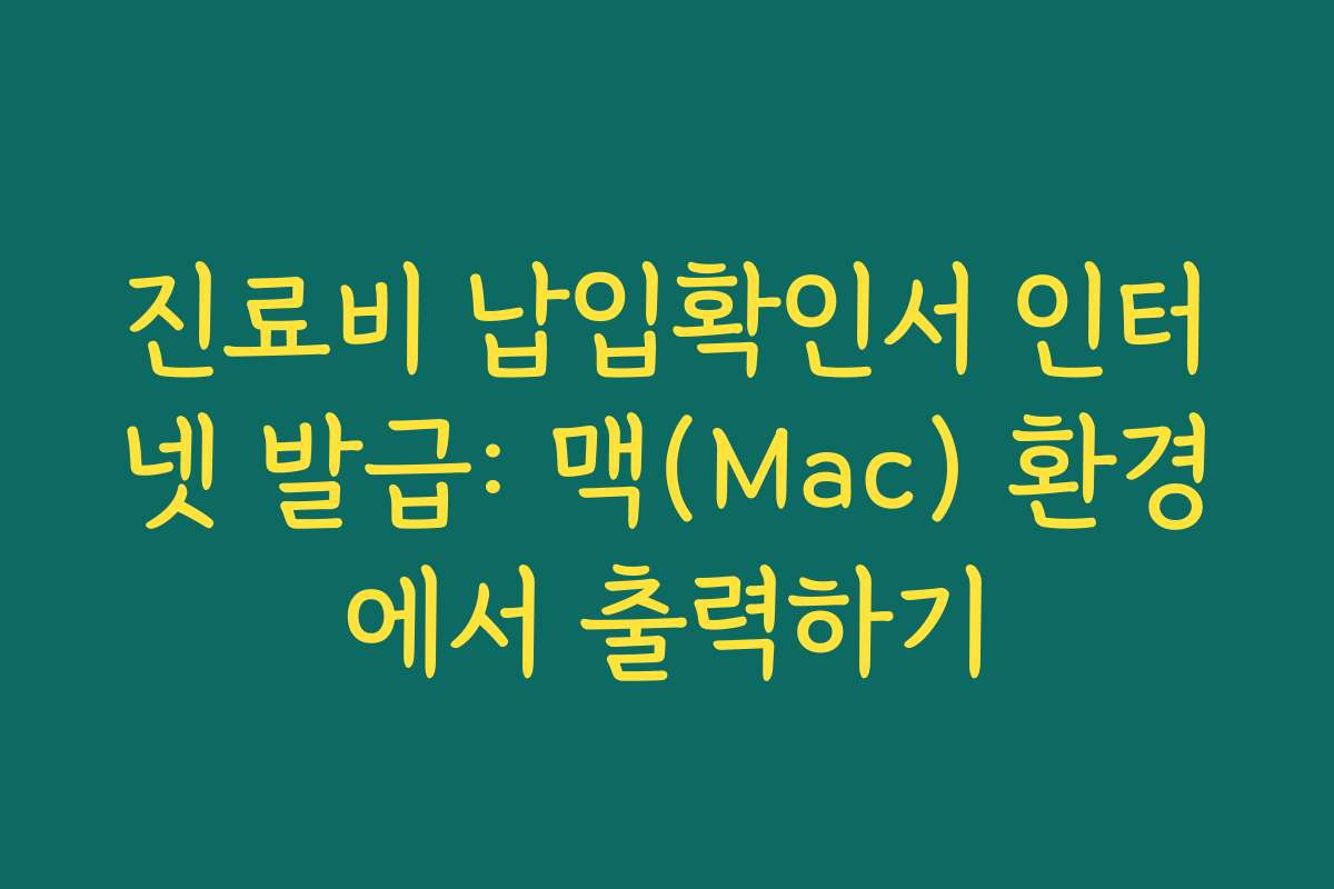 진료비 납입확인서 인터넷 발급: 맥(Mac) 환경에서 출력하기
