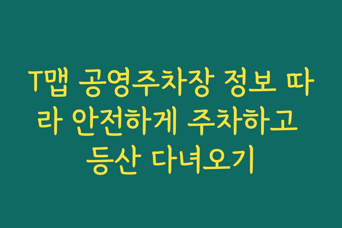 T맵 공영주차장 정보 따라 안전하게 주차하고 등산 다녀오기