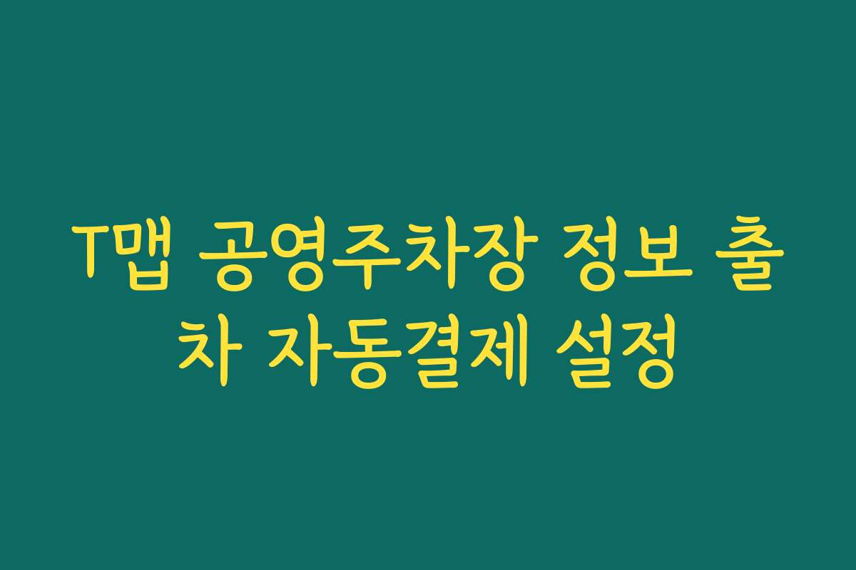 T맵 공영주차장 정보 출차 자동결제 설정
