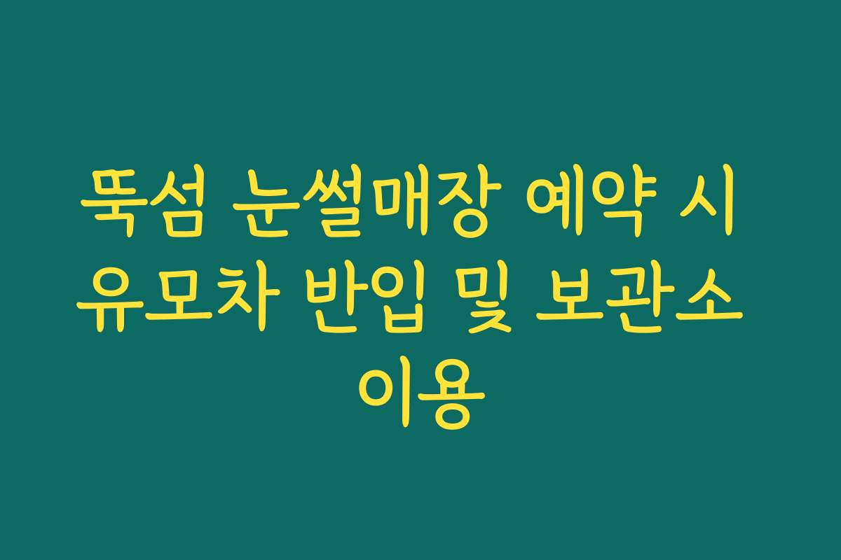 뚝섬 눈썰매장 예약 시 유모차 반입 및 보관소 이용 뚝섬 눈썰매장 예약 시 유모차 반입 및 보관소 이용